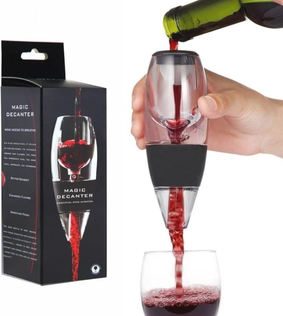 Wijndecanter en Aerator voor Rode Wijn - Wijnbeluchter en Schenker - Gemakkelijk Decanteren