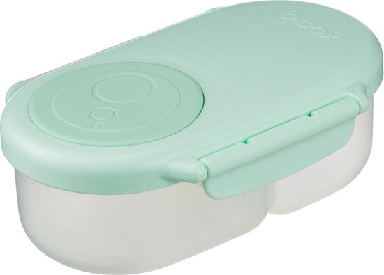 Lichtgroene bento box van b.box, gesloten.