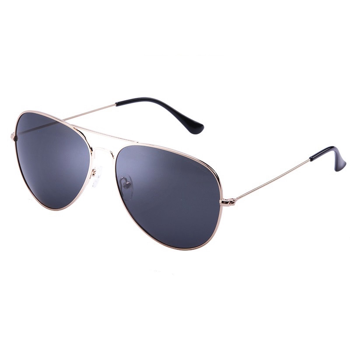 Wk Apeirom klassieke Aviator stijl zonnebril-Hoge kwaliteit met gouden zinc alloy Frame-TAC polarized UV400m lens met anti reflectie laag met sterk flexibel vederlicht montuur-100% verwering van UVA,UVB,UVC- Goud montuur met smoke TAC lens