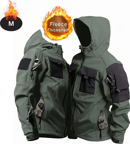 Livano Skipak - SkiBroek - Skijas - Ski Suit - Wintersport - Heren - Winter - Warm Fleece - Legergroen - Maat M