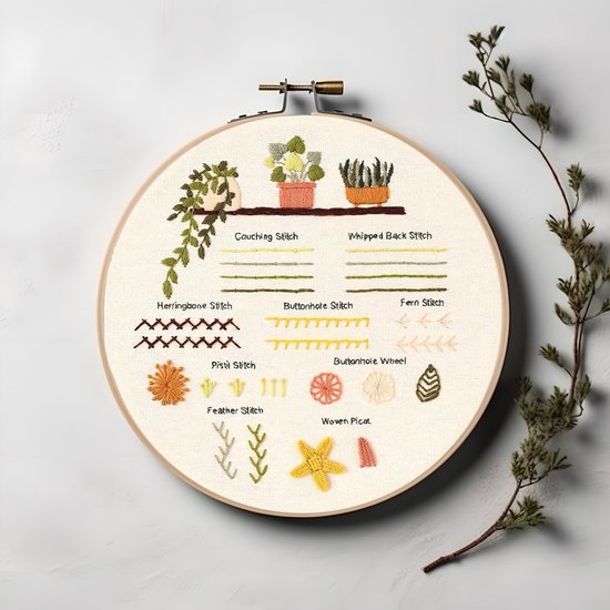 JSRQT Vos borduurset voor volwassenen en kinderen, gestempeld ontwerp kruissteek starterkit, handgemaakte needlepoint naai-borduurset voor knutselliefhebbers, borduurstarterkit voor beginners