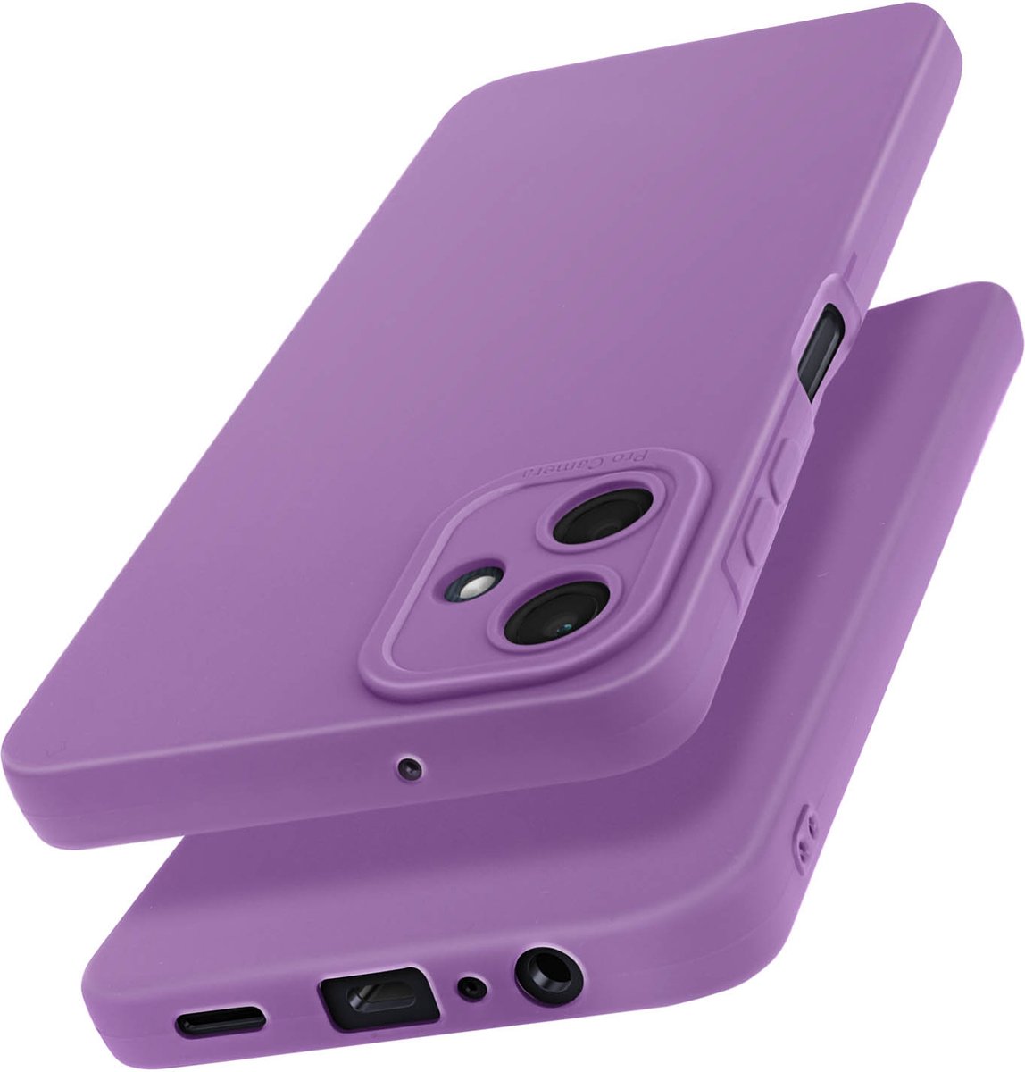 Avizar Dekking Geschikt voor Samsung Galaxy A06 Silicone Mat Blok Camera Beschermd, Paars