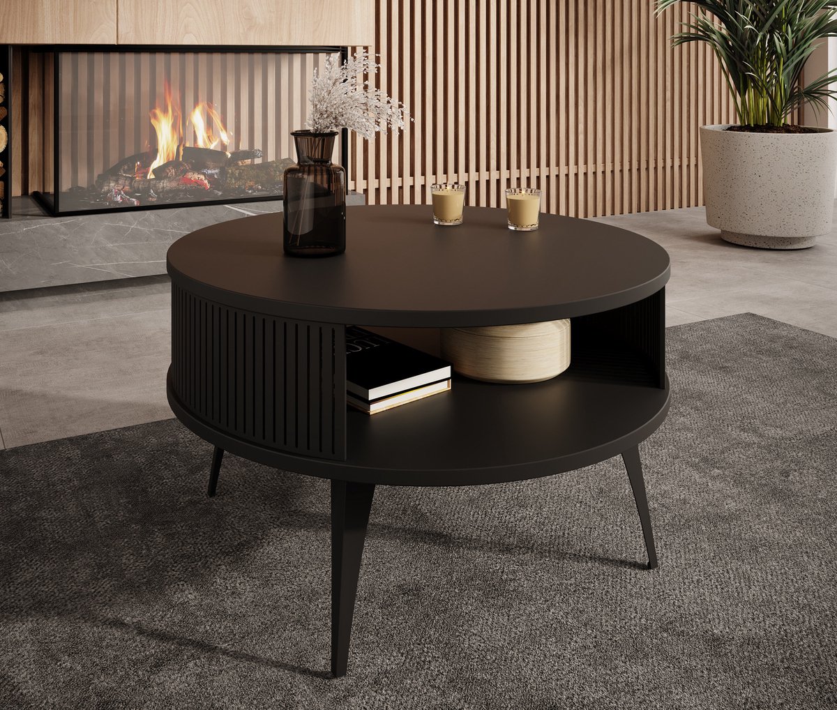 MEUBELLA Salontafel Roslyn - Zwart - 75 cm