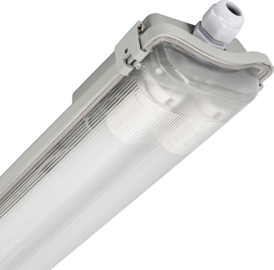 Proventa LED TL 4 luminaires doubles à 8 tubes 150 cm - Lumière blanche froide 6500 K - Étanche - 4 pièces