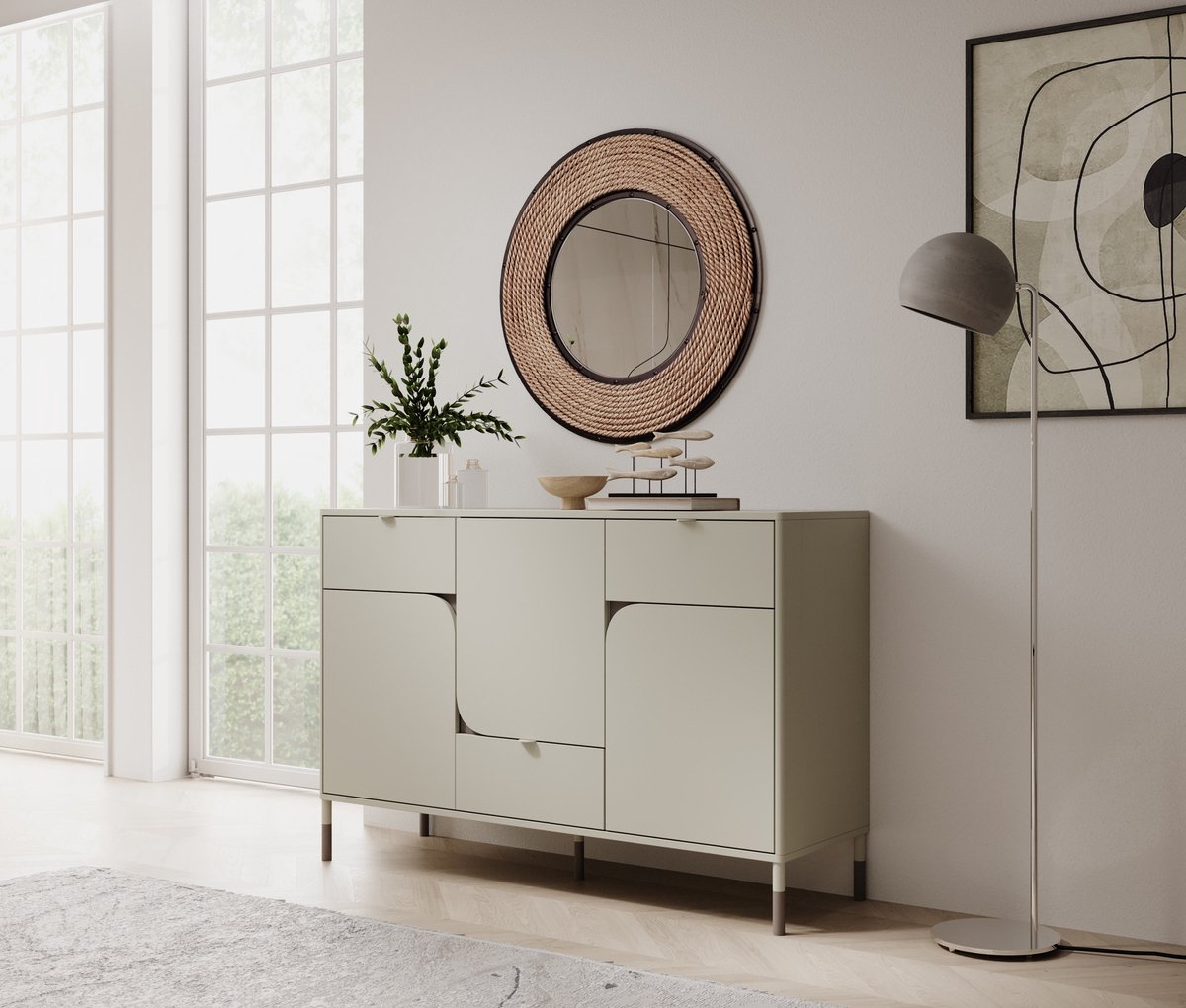 Meubella - Kinderdressoir Hill - Beige - 130 cm