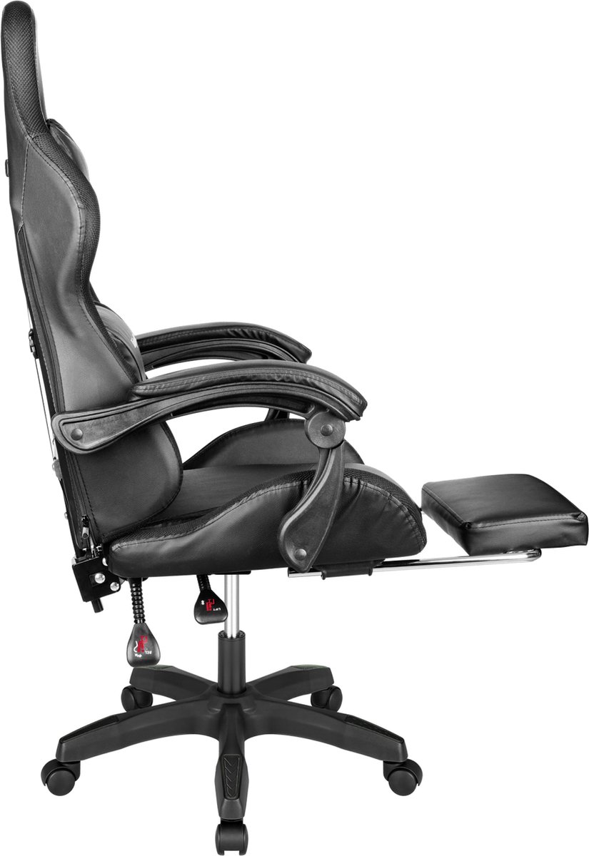 Krüger&Matz KM0790BLED - GX-150 game stoel met LED verlichting - gaming chair - gamingstoel - RGB - zwart thumbnail 4