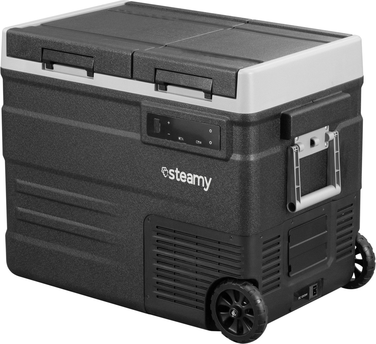 Steamy-E Dual Zone Roller Elektrische Compressor Koelbox Op Wielen - Dual Zone - 49 liter - 12V en 230V - voor auto en camping - Zwart – foto 2