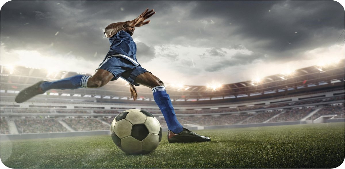 JGS ® Bureauonderlegger Kinderen Voetbal Thema Waterdichte Tafelmat 70x40 cm Creatief Leren