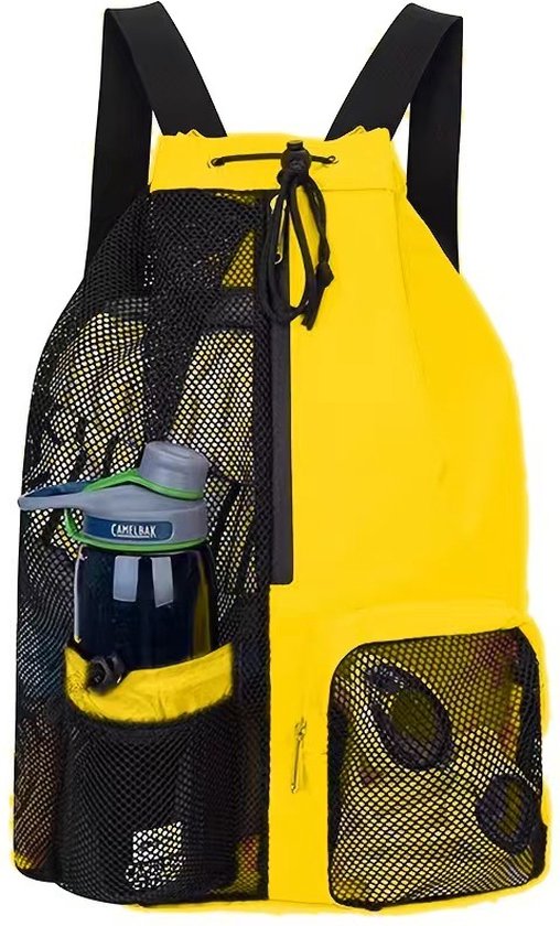 Rugzak trekkoord -mesh Rugzak-strandtas Rugzak-grote Rugzak capaciteit met natte zak-Rugzak voor geschikt zwemmen surfen reisgymnastiek-geel