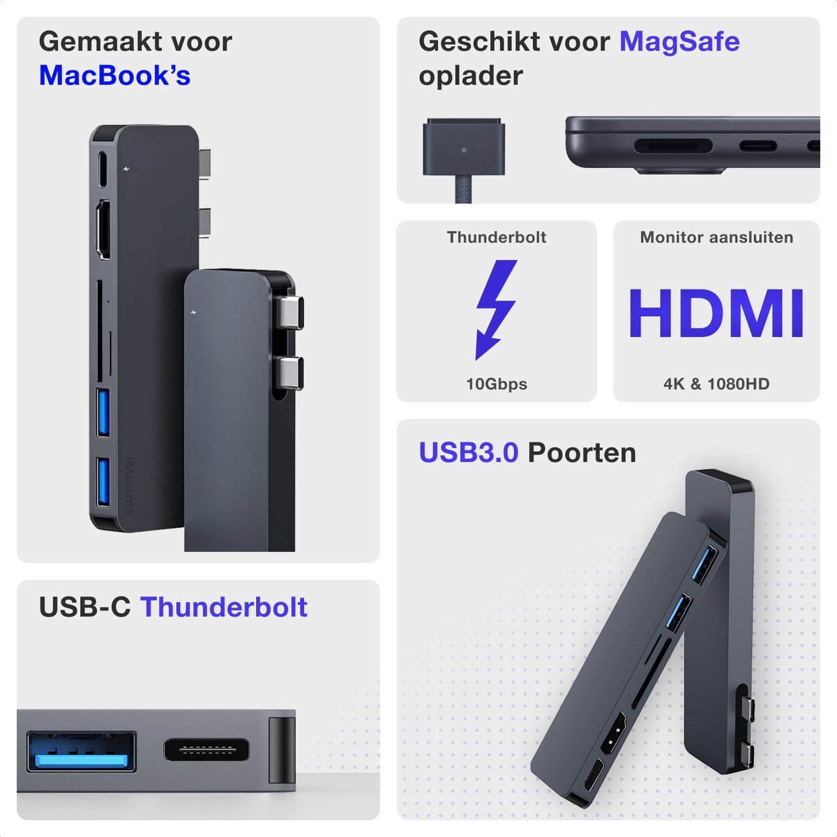iMounts MacBook Air usb-c hub - HDMI - docking station thumbnail 3