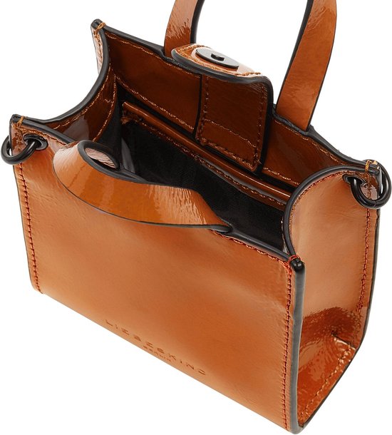 LIEBESKIND BERLIN Leren Schoudertas Paper Bag Naplack Crossbody Cayenne Powder Bruine
