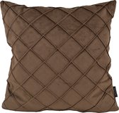 Housse de coussin en Cross marron avec croix | Velours/Polyester | 45 x 45 cm