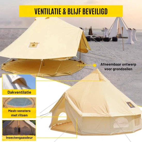 Happyment Kampeertent - Tent Outdoor 4 Seizoenen - 4-6 personen - Geschikt Voor gebruik van Happyment — afbeelding 3