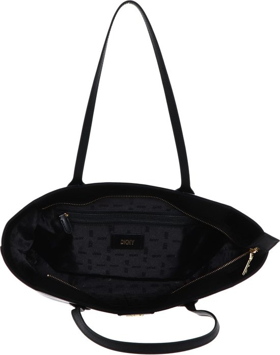 DKNY Cuir Sac shopper Sac à épaule Carol Saff Tote Bag Blk / Gold Noir