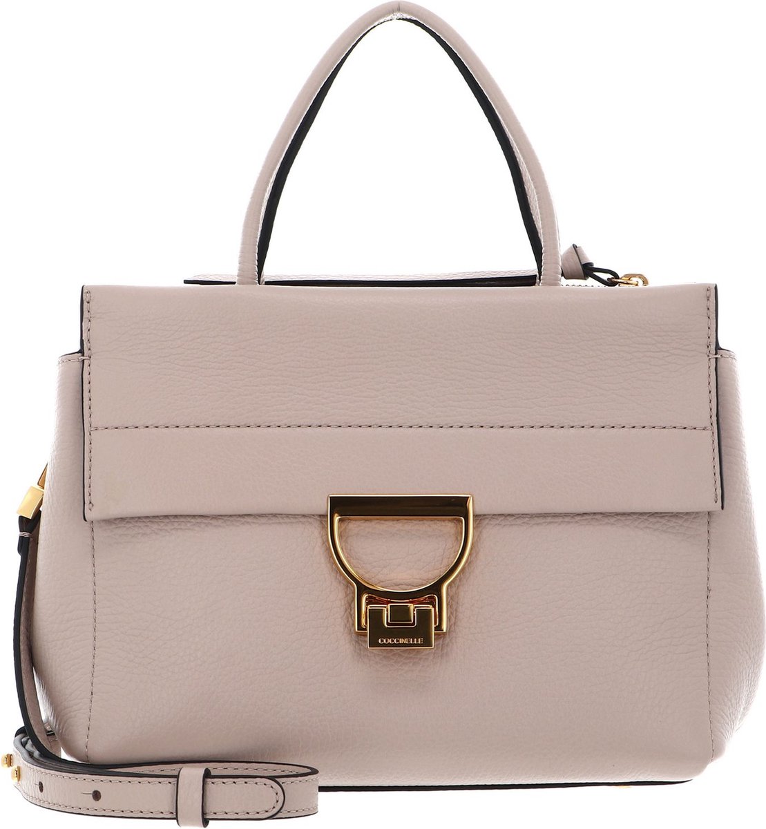 COCCINELLE Leren Handtas Schoudertas Arlettis Handbag Rosette Beige