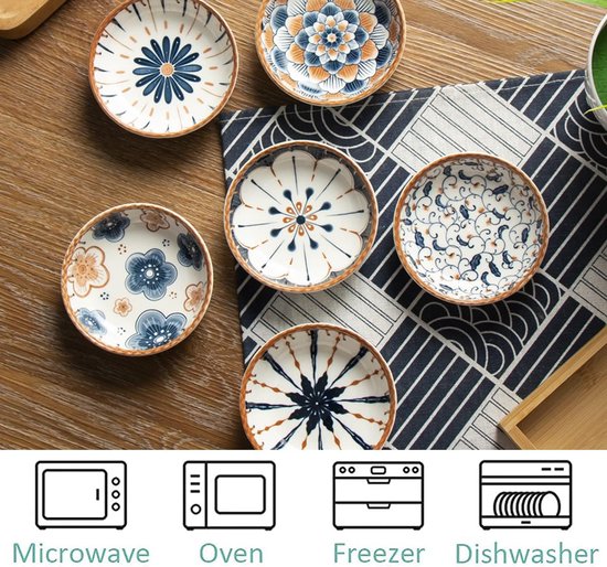 12 Keramik Dipschalen Set - Böhmische Muster Für Snacks & Dips