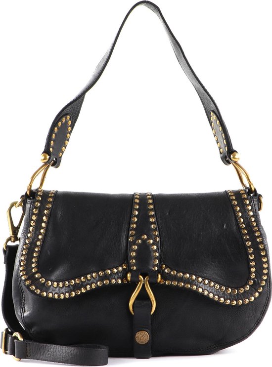 Sac Bandoulière En Cuir CAMPOMAGGI 'Shoulder Bag' - Noir (Nero) - Neuf Avec étiquettes