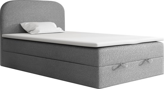 Foto: Meuba home vivaldi boxspring grijs 120x200 stof met topper 8cm