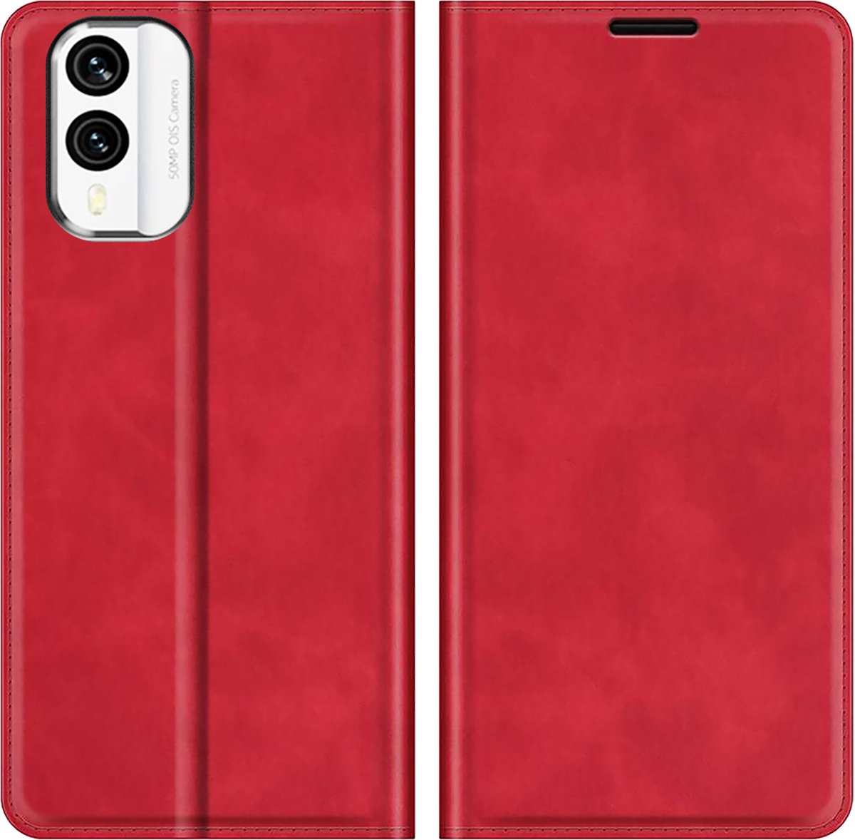 Cazy hoesje geschikt voor Nokia X30 - Hoesje met Pasjeshouder - Luxe Book Case - Rood