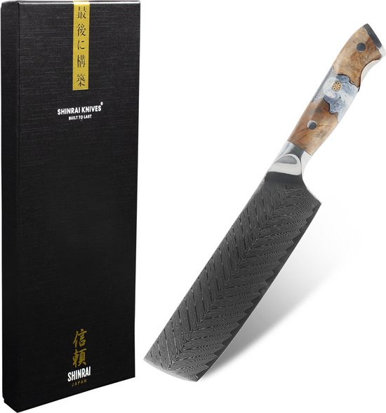 Shinrai Japan Eclipse Series - Damas Nakirimes - 18 cm - Rasoir - Coffret cadeau de Luxe - Design ergonomique