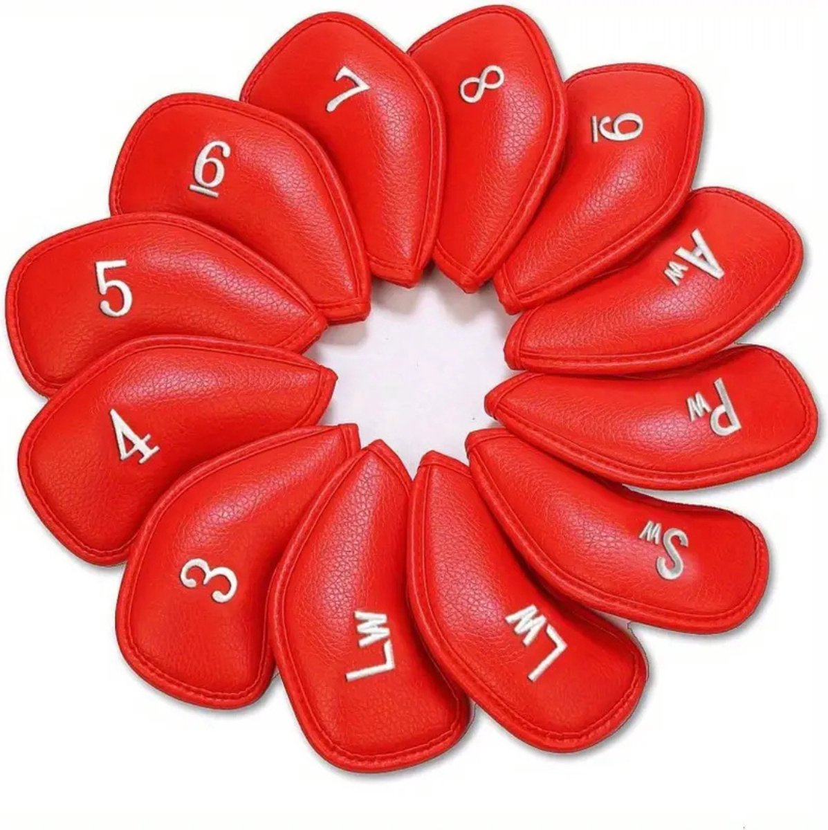Bovista Golfclub Headcover - Covers - Beschermers - Golfset - Rood - 12 Stuks