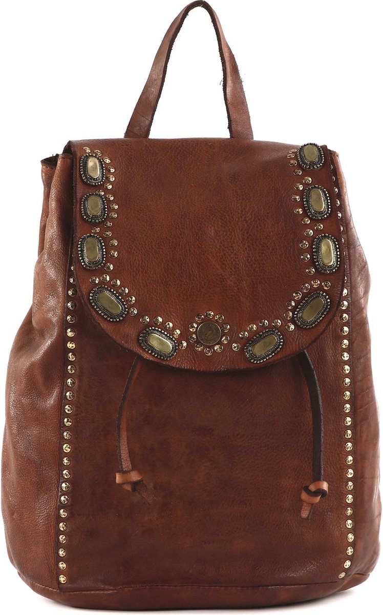 CAMPOMAGGI Leren Vrije tijd rugzak Rugzak Cassiopea Backpack Cognac Bruine
