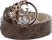 GUESS Riem Emera Logo Adjustable Pant Belt W80 Latte Logo Lichtbruin