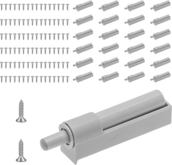 LouMaxx Set van 4 deurdempers, keukendempers voor zacht sluiten van de kast, grijs, anti-kraak