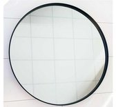 Miroir de salle de bain rond avec cadre noir mat 60x60 cm