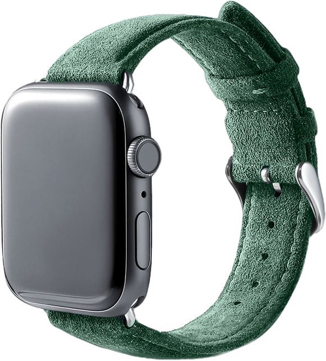 Alcanside Band Geschikt Voor Apple Watch - Alcantara Band - Midnight Green 41mm - 40mm - 38mm