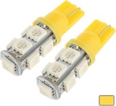 T10 geel 9 LED 5050 SMD autosignaal gloeilamp (paar) (geel)