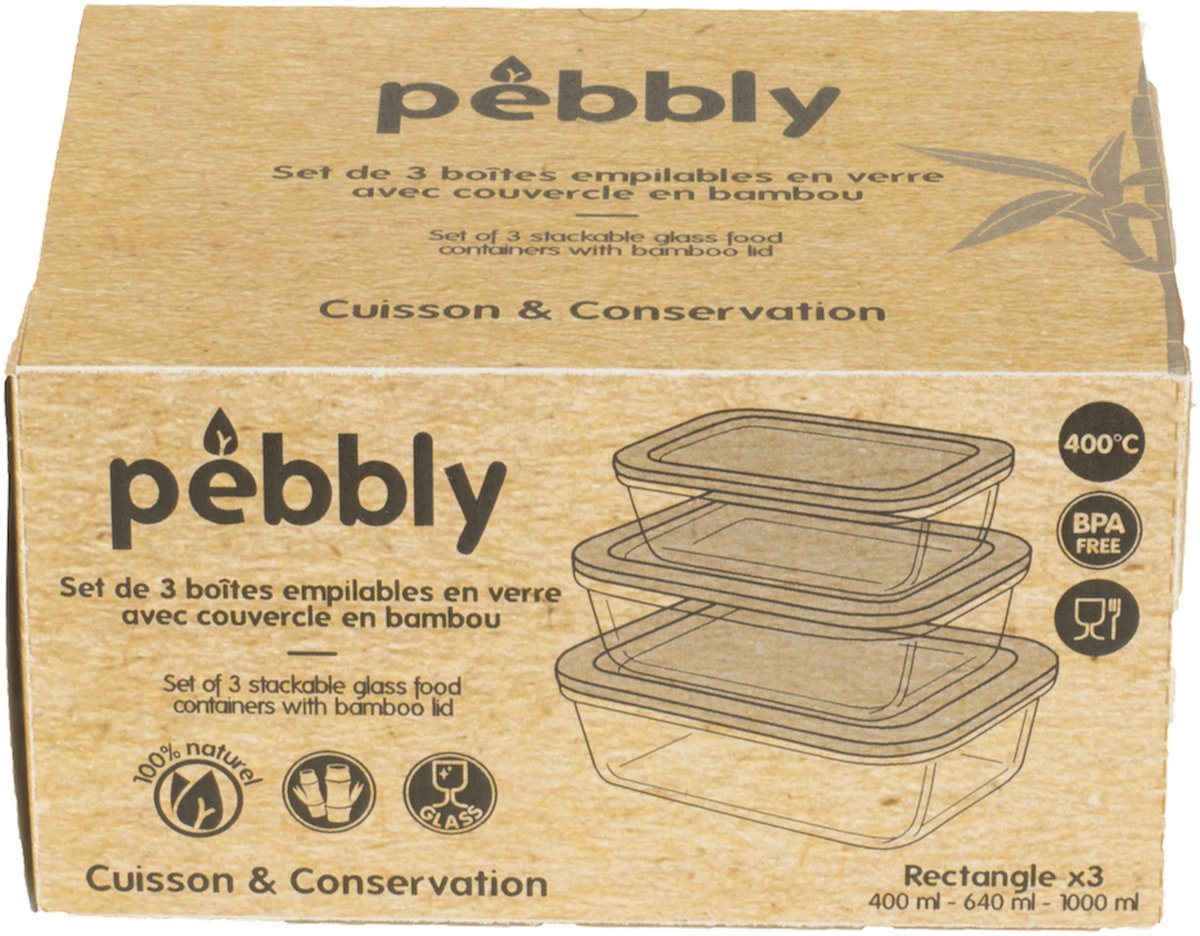 Pebbly - Set de 3 boites bébé
