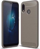 Geborstelde TPU Cover - Huawei P20 Lite - Grijs