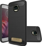 Geborstelde TPU Cover - Motorola Moto Z2 Force - Zwart