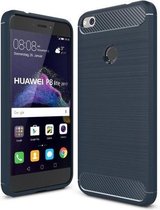 Geborstelde TPU Cover - Huawei P8 Lite 2017 - Blauw