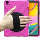 Tablet Hoes geschikt voor Samsung Galaxy Tab A 10.1 (2019) - Hand Strap Armor Case - Magenta