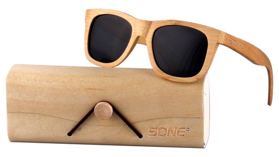 Lunettes de soleil 5one® lens en bois de Bamboo gris 2017510