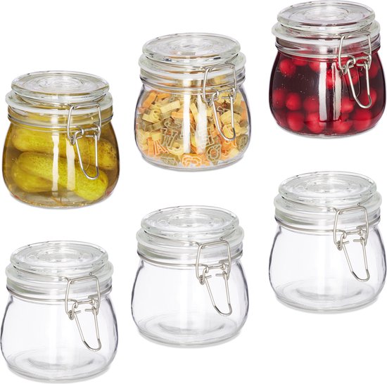 Esschert Design Weckpot met 3 liter inhoud, 14 x 14 x 24 cm, met beugelsluiting, weckpot met afdichtrubber, jampot, luchtdicht Esschert Design Weckpot met 3 liter inhoud, 14 x 14 x 24 cm, met beugelsluiting, weckpot met afdichtrubber, jampot, luchtdicht
