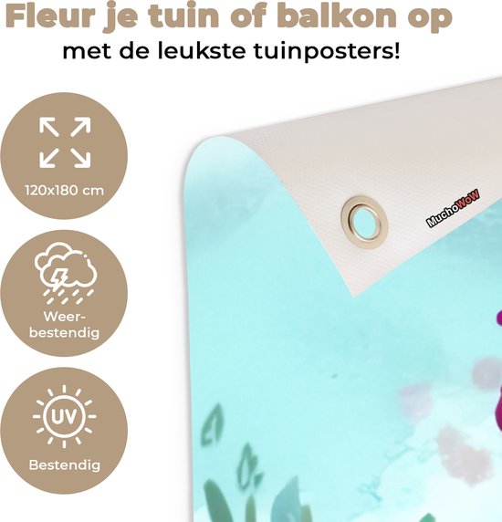 Décoration murale murale Fleurs - Tableau - Nature - Botanique - 120x180 cm - Affiche de jardin - Toile de jardin - Affiche d'extérieur