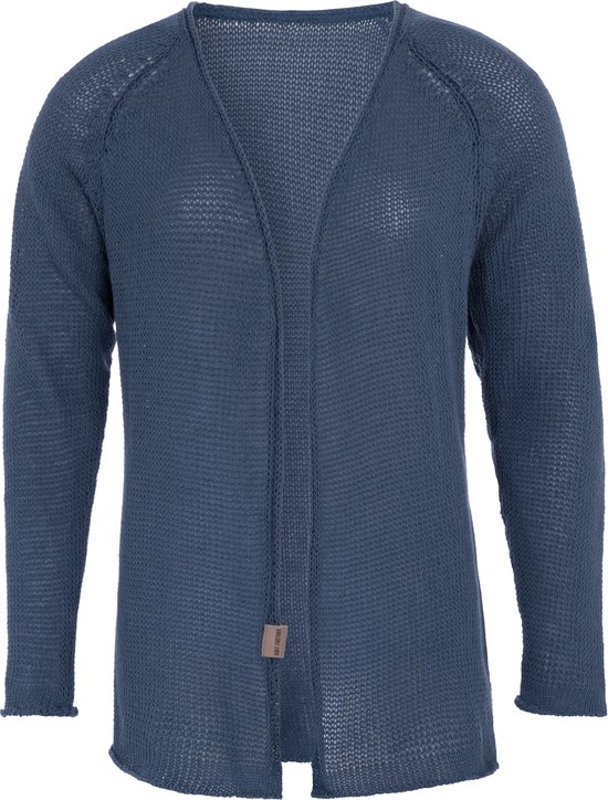 Knit Factory Jasmin Kort Gebreid Dames Vest - Lente & zomer vest - Dames cardigan gemaakt uit 80% gerecycled katoen - Jeans - 36/38