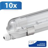 HOFTRONIC™ 10x LED TL Verlichting met Armatuur 150 cm - 24 Watt - 2000 Lumen - IP65 - 150 cm - 6000K Daglicht Wit