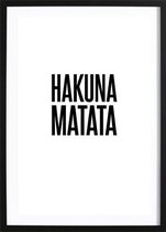 Hakuna Matata Poster (50x70cm) - Wallified - Tekst - Zwart Wit - Poster - Wall-Art - Woondecoratie - Kunst - Posters