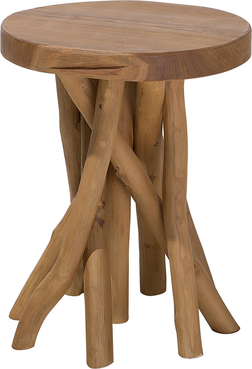 Beliani MERRITT - Bijzettafel - Lichte houtkleur - Teakhout Bruin