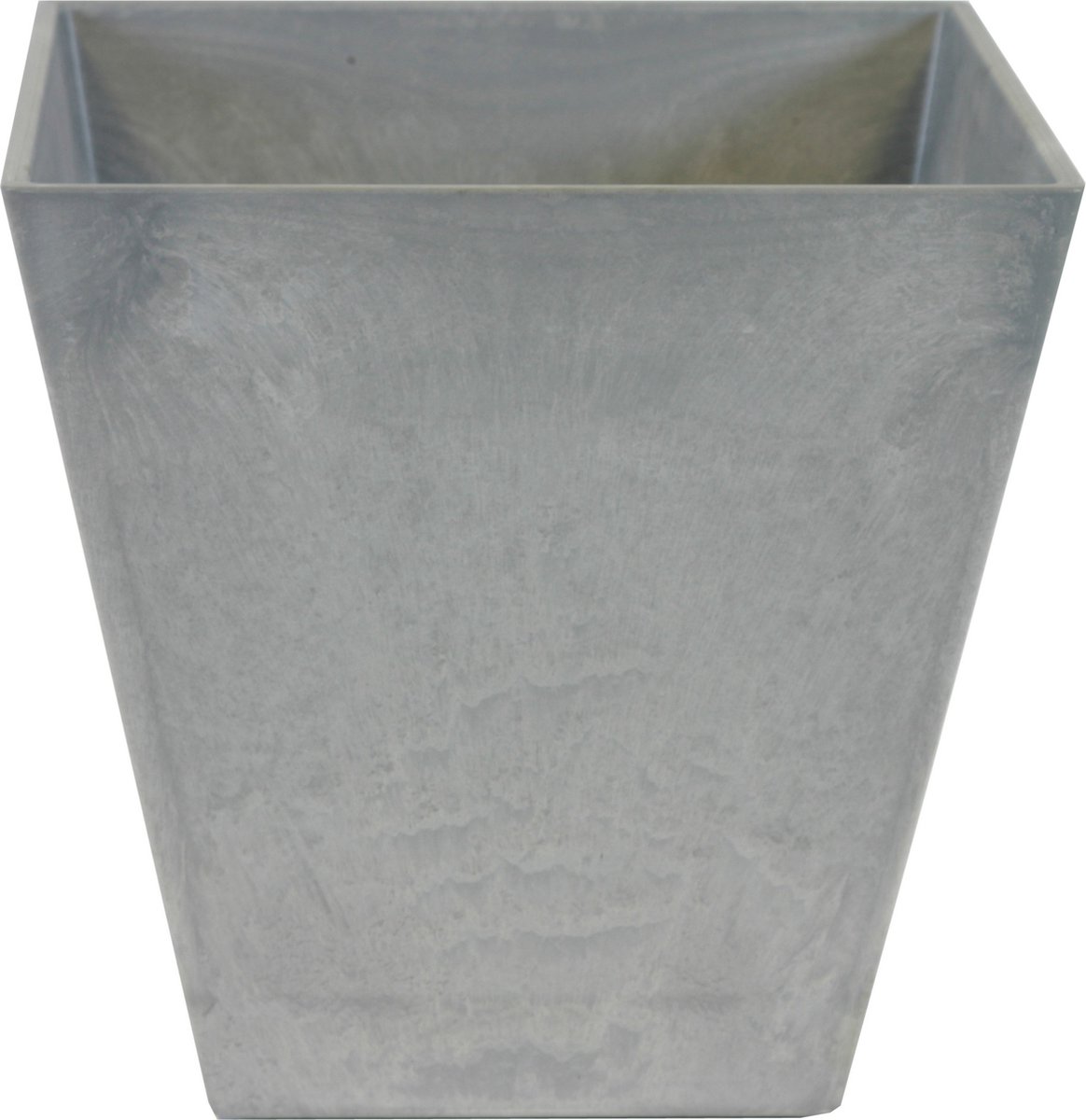 Ter Steege Bloempot/plantenpot - vierkant - gerecycled kunststof - steengrijs - D40 en H40 cm