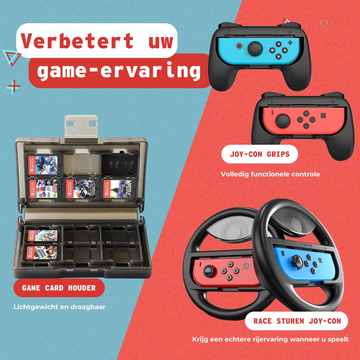 Lenx Nintendo Switch Accessoires Set - 30-in-1 - Case