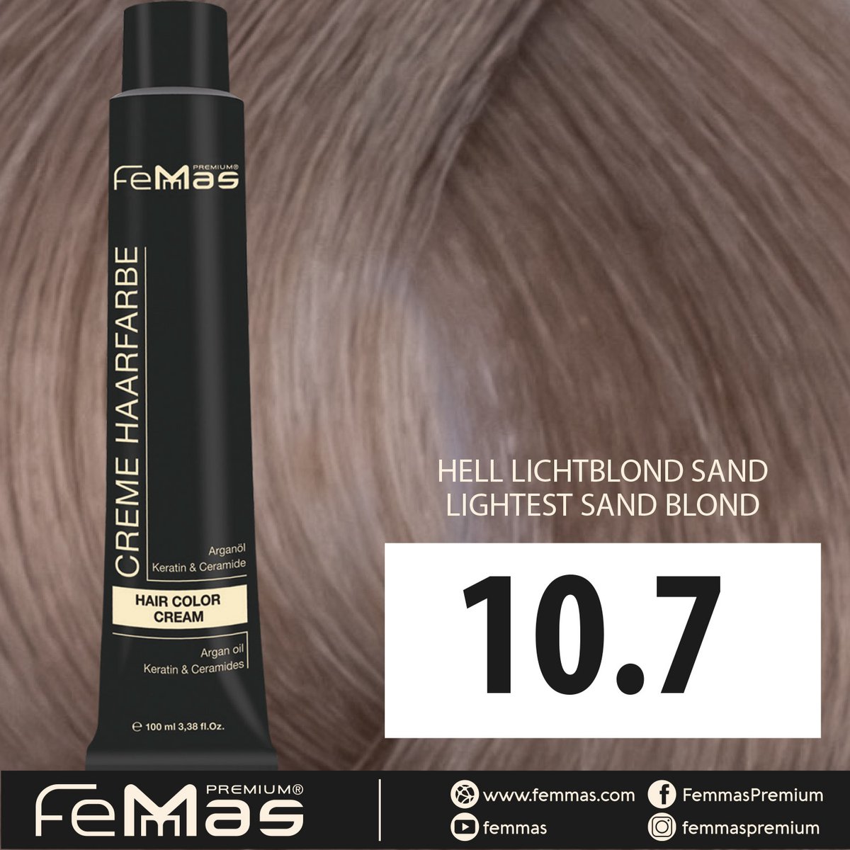 Femmas (10.7) - Haarverf - Licht Blond Zand - 100ml