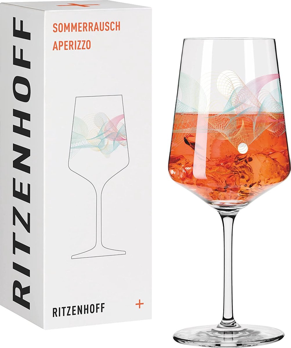 aperitiefglas 500 ml – Serie Sommerrausch nr. 13 met kleurrijke spiralen – Made in Germany