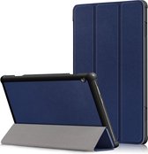 Lunso - Geschikt voor Lenovo Tab M10 Gen 1 - Tri-Fold Bookcase hoes - Donkerblauw