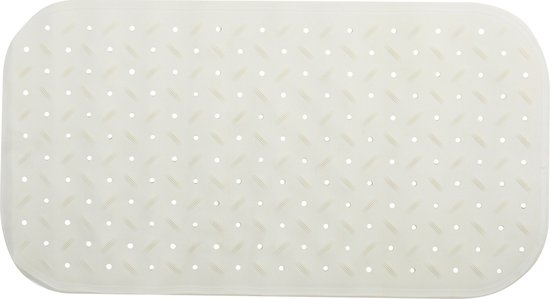 MSV Douche/bad anti-slip mat badkamer - rubber - wit - 36 x 65 cm - met zuignappen