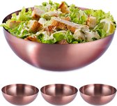 Relaxdays 4x saladeschaal - 5 liter - ovaal - keukenschaal - rvs - mengkom - koper